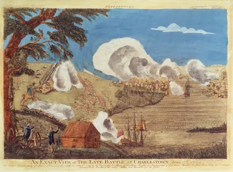 Vue exacte de la bataille de Charlestown le 17 juin 1775